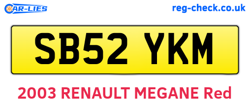 SB52YKM are the vehicle registration plates.