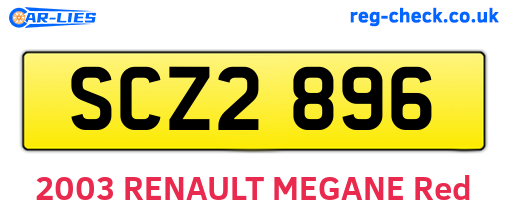 SCZ2896 are the vehicle registration plates.