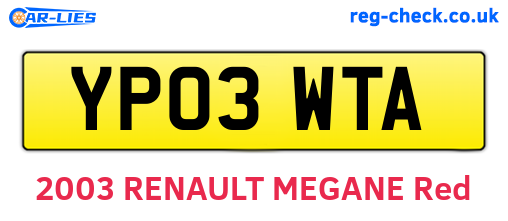 YP03WTA are the vehicle registration plates.