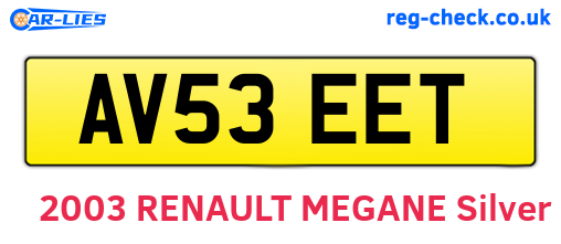 AV53EET are the vehicle registration plates.