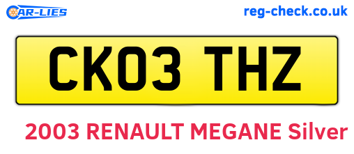 CK03THZ are the vehicle registration plates.