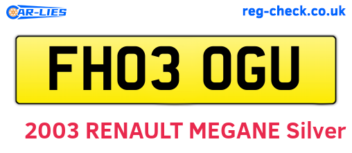 FH03OGU are the vehicle registration plates.