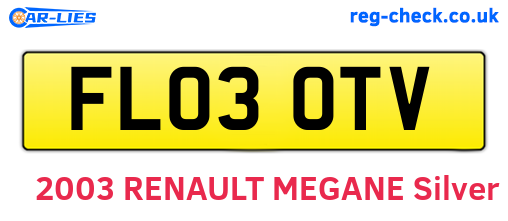 FL03OTV are the vehicle registration plates.