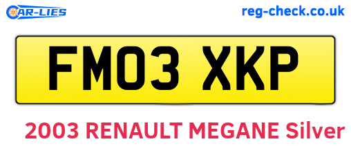 FM03XKP are the vehicle registration plates.