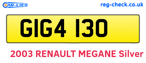 GIG4130 are the vehicle registration plates.