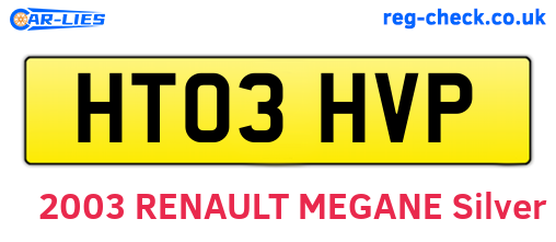 HT03HVP are the vehicle registration plates.