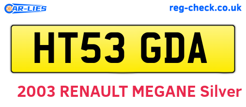 HT53GDA are the vehicle registration plates.
