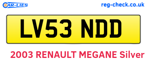 LV53NDD are the vehicle registration plates.