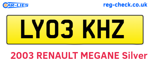 LY03KHZ are the vehicle registration plates.