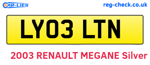 LY03LTN are the vehicle registration plates.
