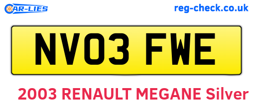 NV03FWE are the vehicle registration plates.