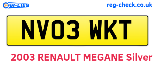 NV03WKT are the vehicle registration plates.