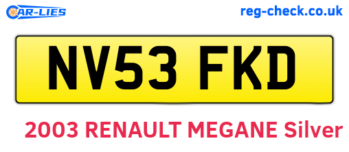 NV53FKD are the vehicle registration plates.