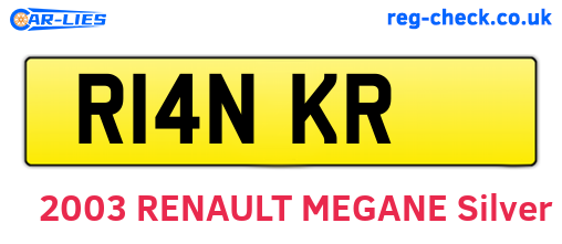 R14NKR are the vehicle registration plates.