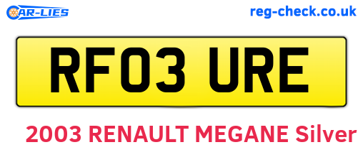 RF03URE are the vehicle registration plates.