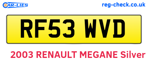 RF53WVD are the vehicle registration plates.