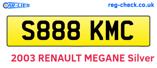 S888KMC are the vehicle registration plates.