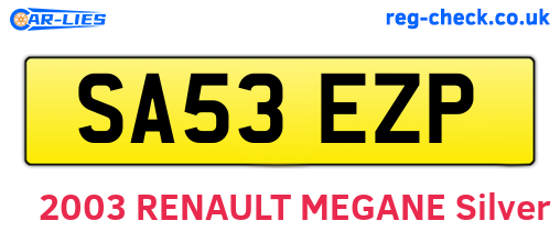 SA53EZP are the vehicle registration plates.