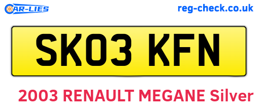 SK03KFN are the vehicle registration plates.
