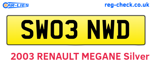 SW03NWD are the vehicle registration plates.
