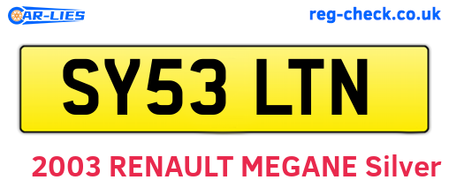 SY53LTN are the vehicle registration plates.