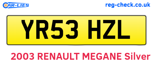 YR53HZL are the vehicle registration plates.