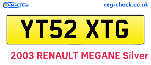 YT52XTG are the vehicle registration plates.