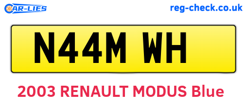 N44MWH are the vehicle registration plates.