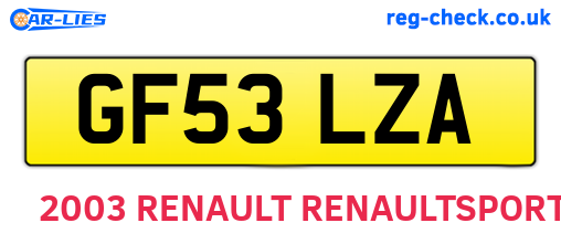 GF53LZA are the vehicle registration plates.