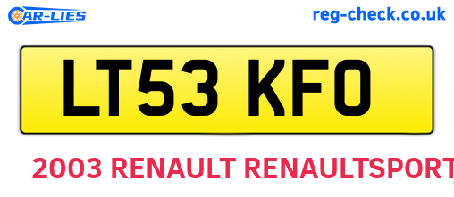 LT53KFO are the vehicle registration plates.
