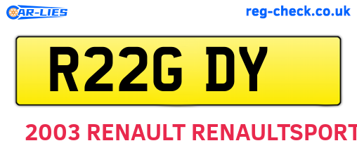 R22GDY are the vehicle registration plates.