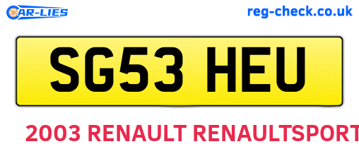 SG53HEU are the vehicle registration plates.