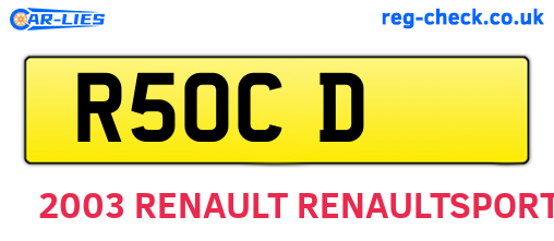 R5OCD are the vehicle registration plates.