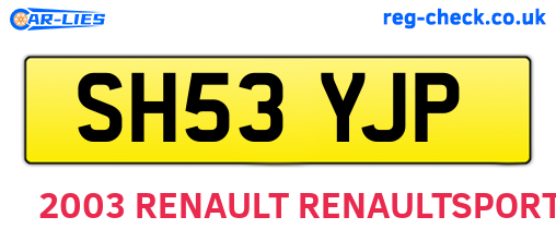 SH53YJP are the vehicle registration plates.