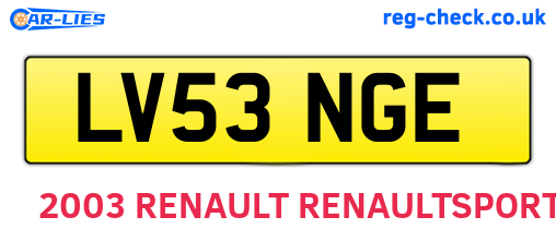 LV53NGE are the vehicle registration plates.