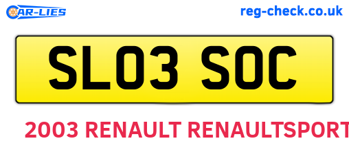 SL03SOC are the vehicle registration plates.