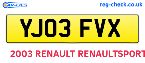 YJ03FVX are the vehicle registration plates.