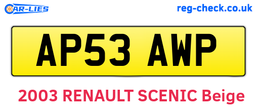AP53AWP are the vehicle registration plates.
