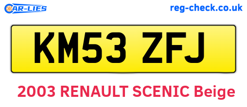 KM53ZFJ are the vehicle registration plates.