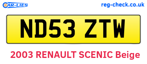 ND53ZTW are the vehicle registration plates.