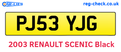PJ53YJG are the vehicle registration plates.