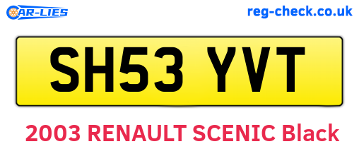 SH53YVT are the vehicle registration plates.