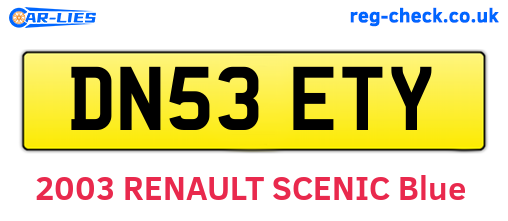 DN53ETY are the vehicle registration plates.
