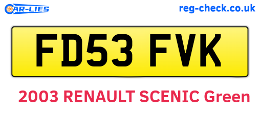 FD53FVK are the vehicle registration plates.