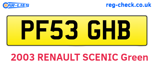 PF53GHB are the vehicle registration plates.