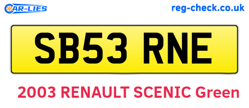 SB53RNE are the vehicle registration plates.