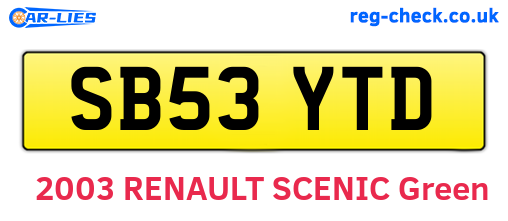 SB53YTD are the vehicle registration plates.