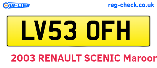 LV53OFH are the vehicle registration plates.