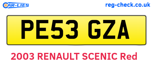 PE53GZA are the vehicle registration plates.
