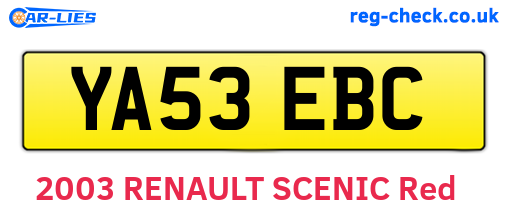 YA53EBC are the vehicle registration plates.